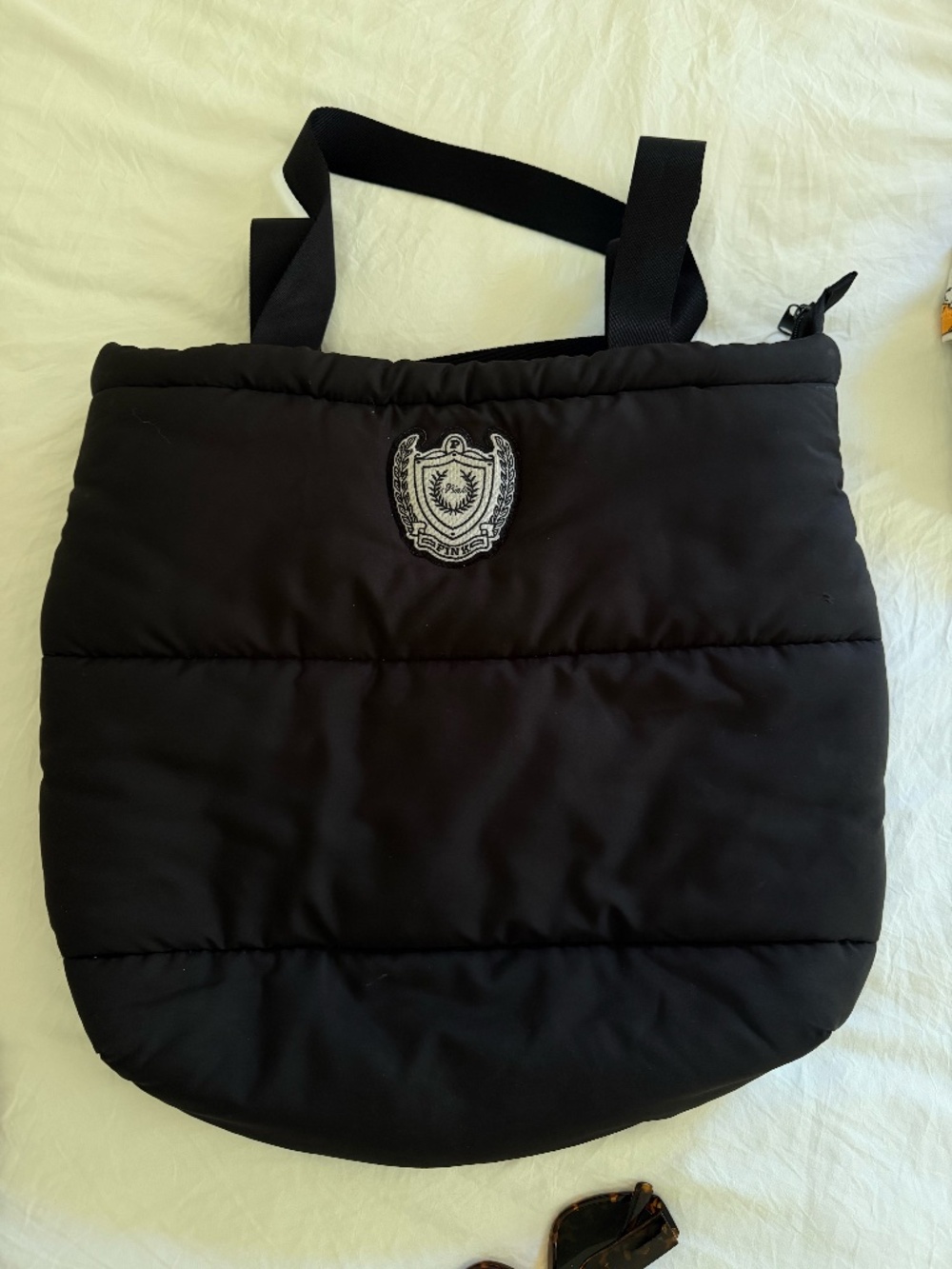Victoria Secret PINK Black Puffer Tote